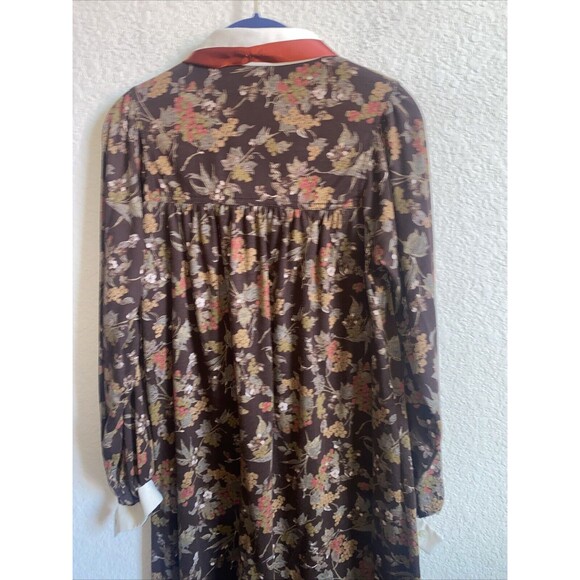 Vintage Leslie Fay Floral Paisley 70s Dress prairie peasant Lagen Cottage Hippie - Picture 7 of 14